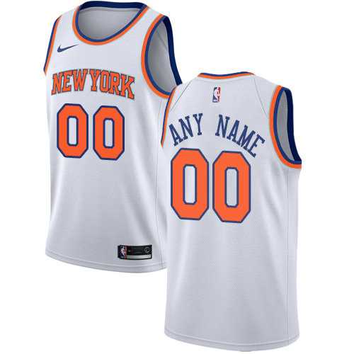 Men%27s Nike New York Knicks Customized Authentic White NBA Association Edition Jersey